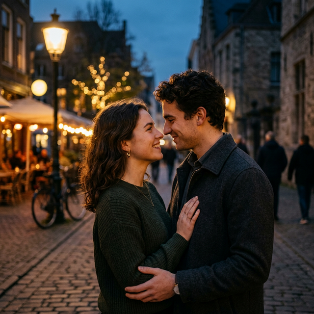 Kling motion control image to video template for AI kiss, cinematic lighting, and fluid transition